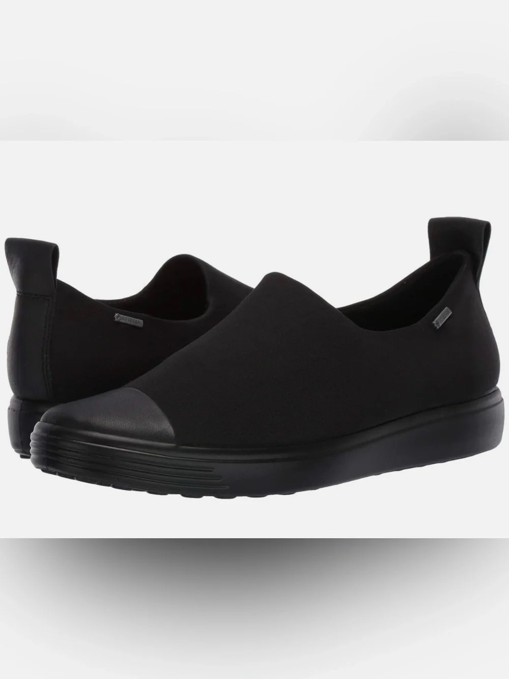 ECCO Womens Soft 7 GTX Gore Tex Slip On Walking Casual Shoes Black Gray Size 38